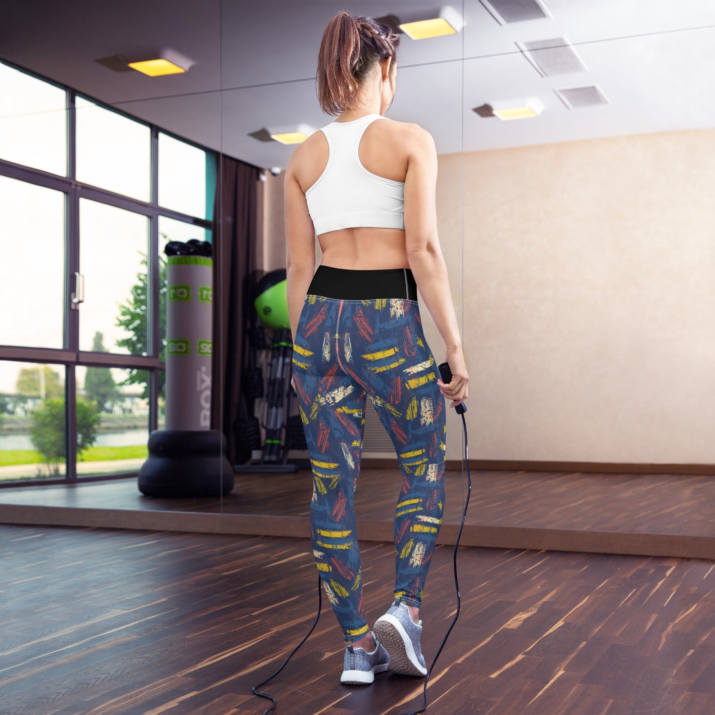 Yoga Leggings - abstract background with sprot pattern - print on demand