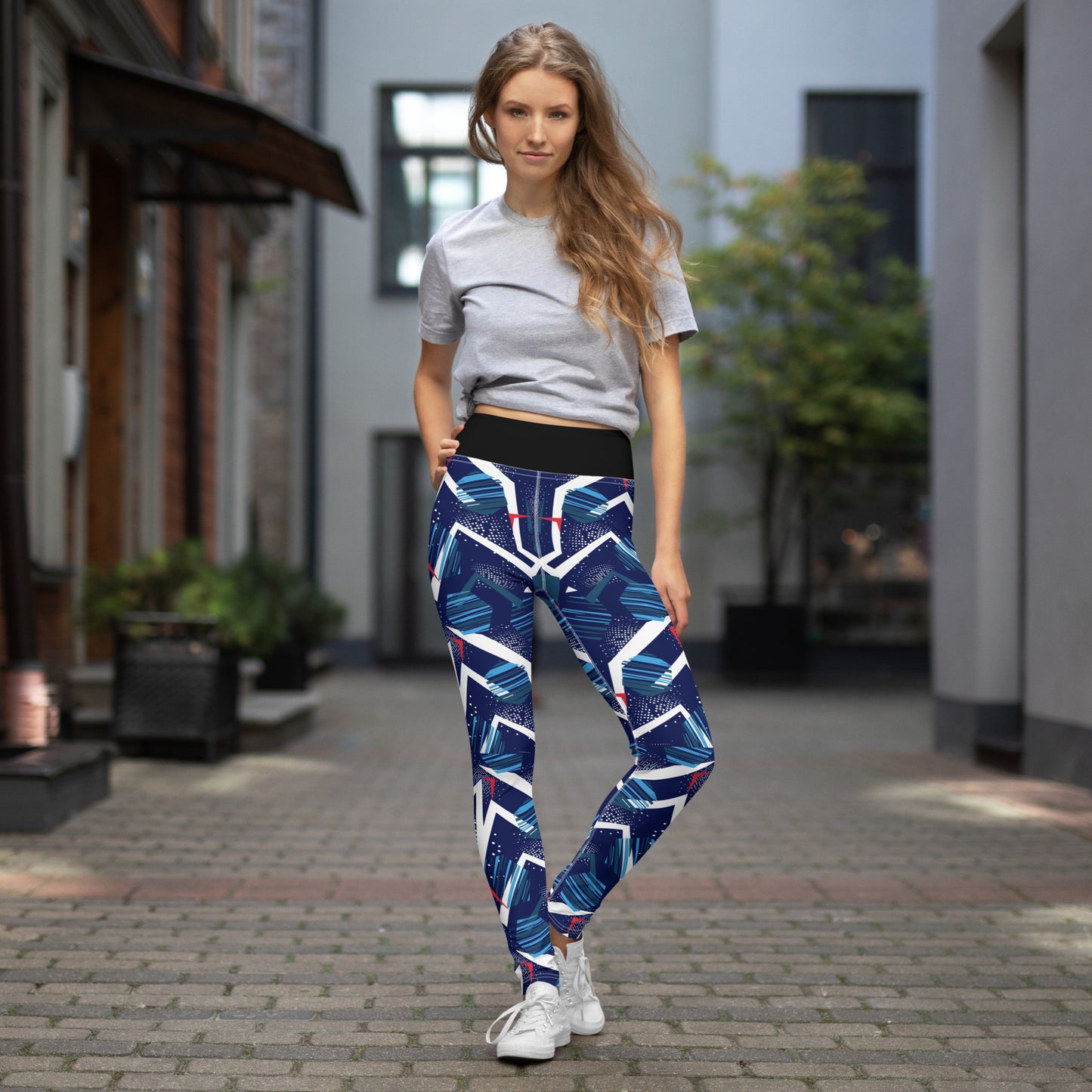 Yoga Leggings - abstract background with spot pattern - print on demand