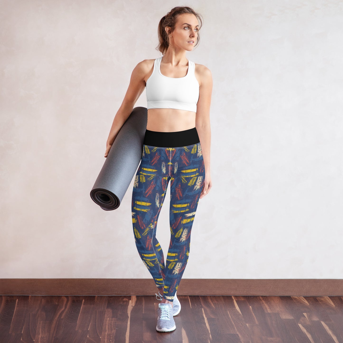 Yoga Leggings - abstract background with sprot pattern - print on demand