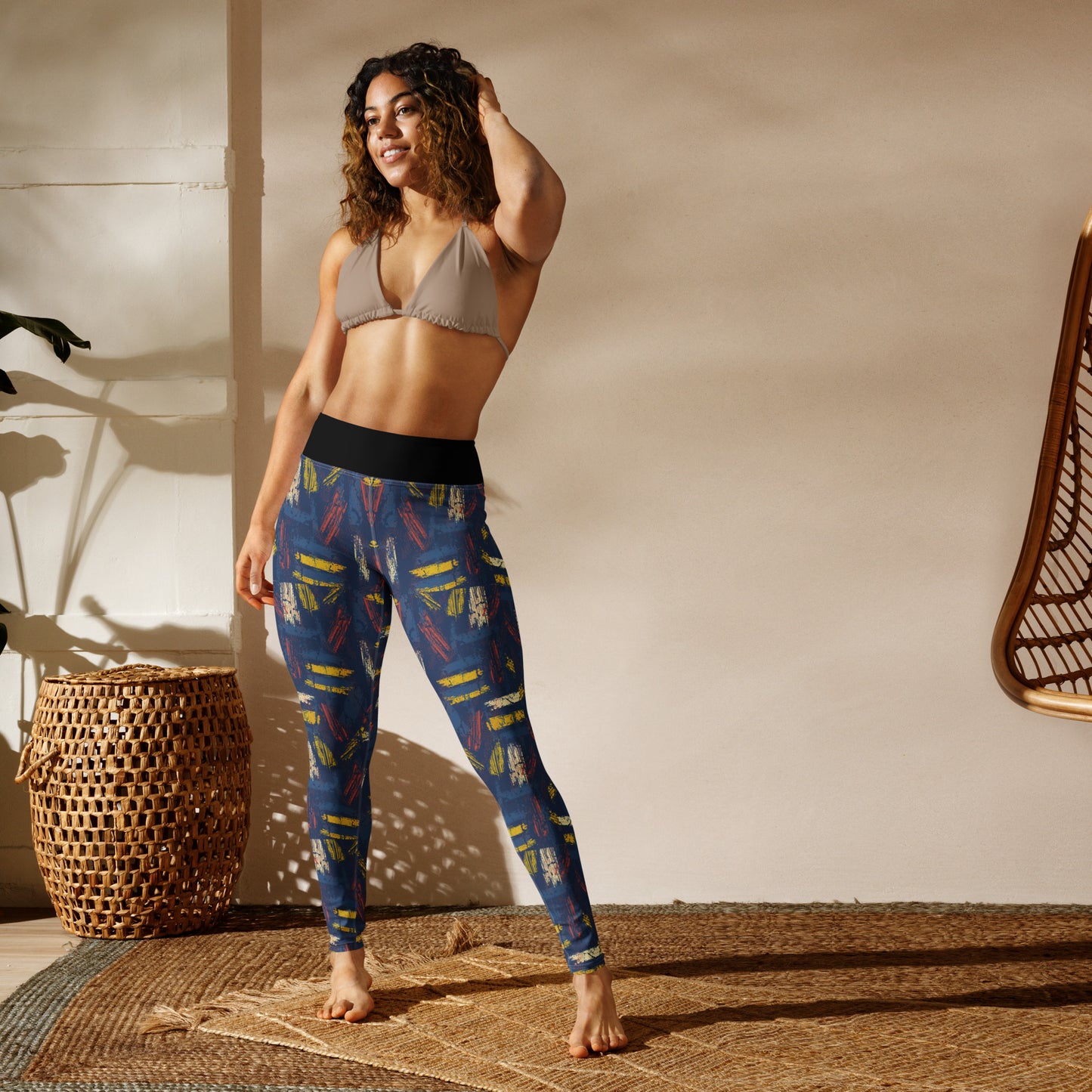 Yoga Leggings - abstract background with sprot pattern - print on demand