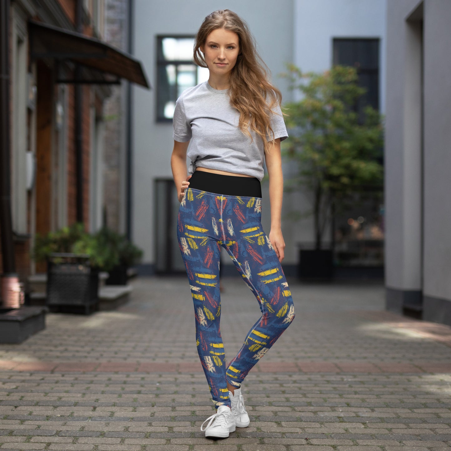 Yoga Leggings - abstract background with sprot pattern - print on demand