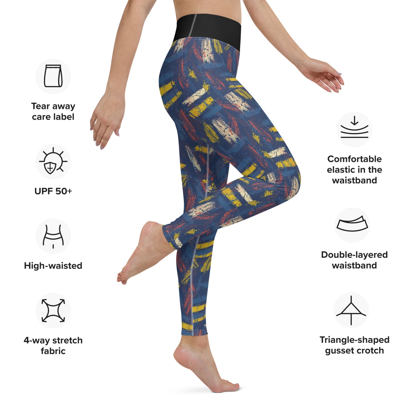 Yoga Leggings - abstract background with sprot pattern - print on demand