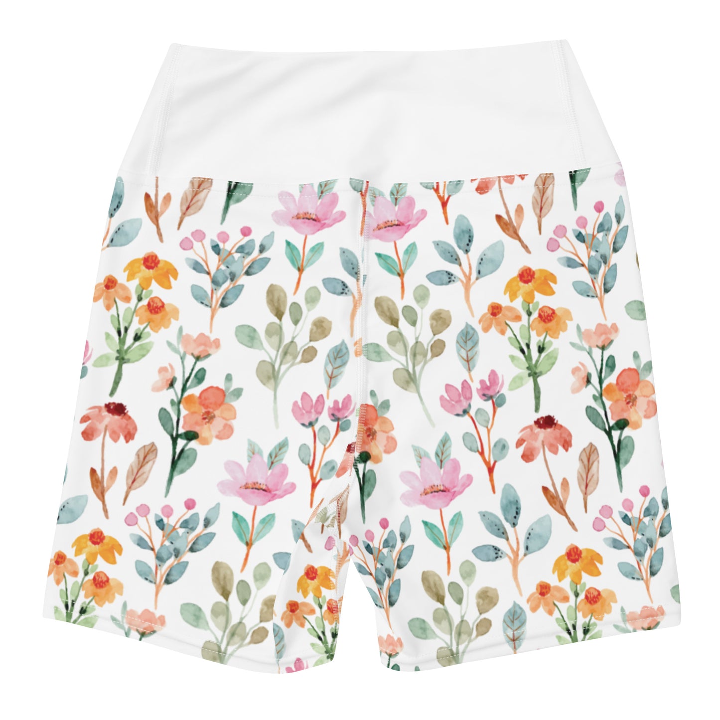 Yoga Shorts - flower pattern - print on demand