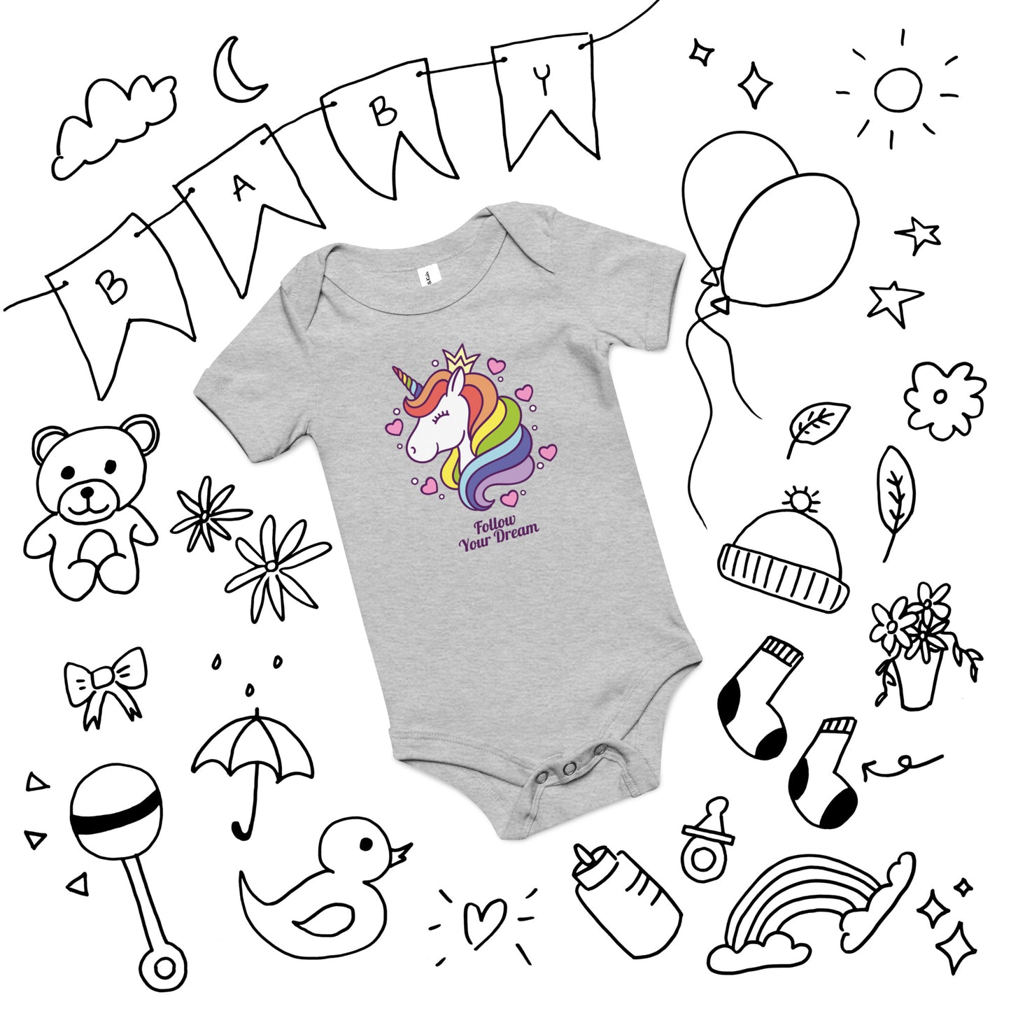 follow your dream - Baby short sleeve one piece