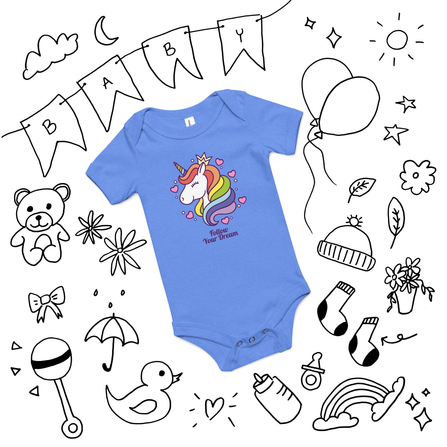follow your dream - Baby short sleeve one piece