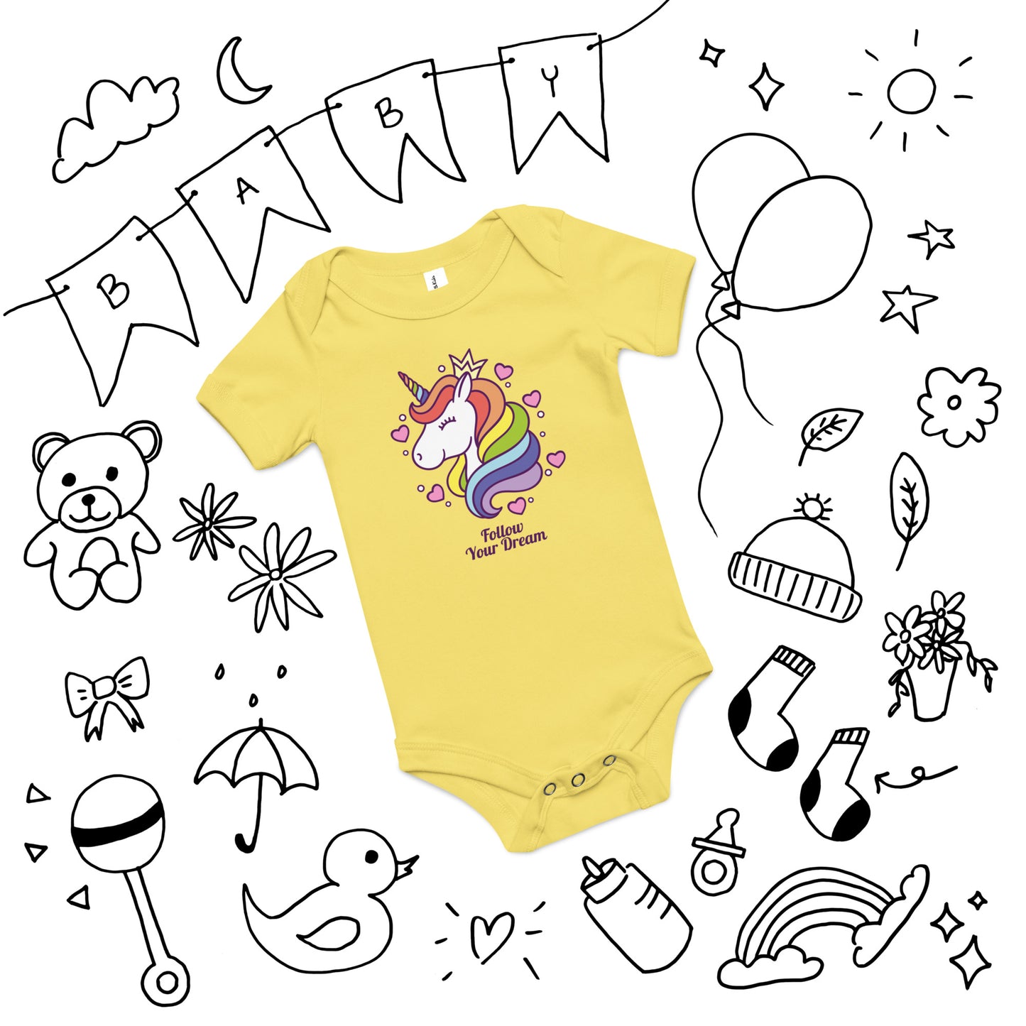 follow your dream - Baby short sleeve one piece
