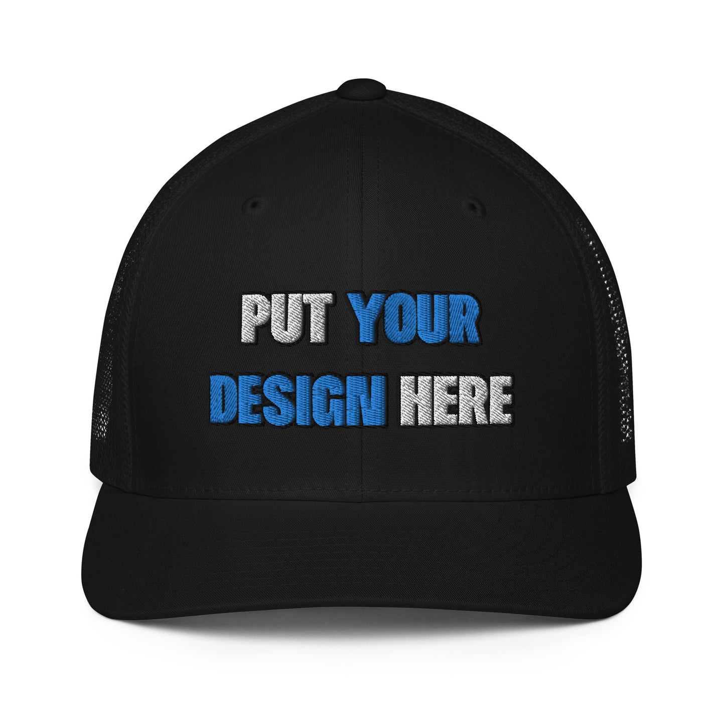 Closed-Back Trucker Cap | Flexfit 6511 - put your design here | standard color - Flat Embroidery