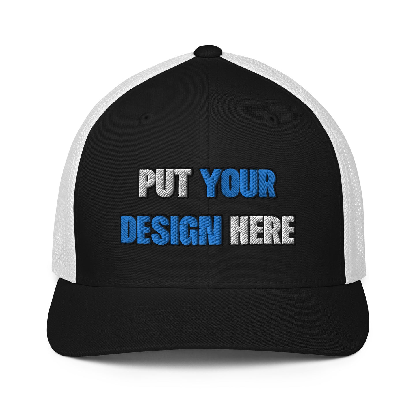 Closed-Back Trucker Cap | Flexfit 6511 - put your design here | standard color - Flat Embroidery