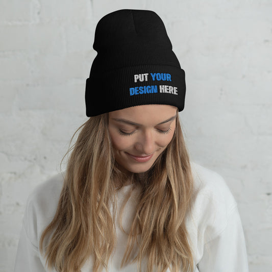 Cuffed Beanie | Yupoong 1501KC - print your design here | standard color - Flat Embroidery