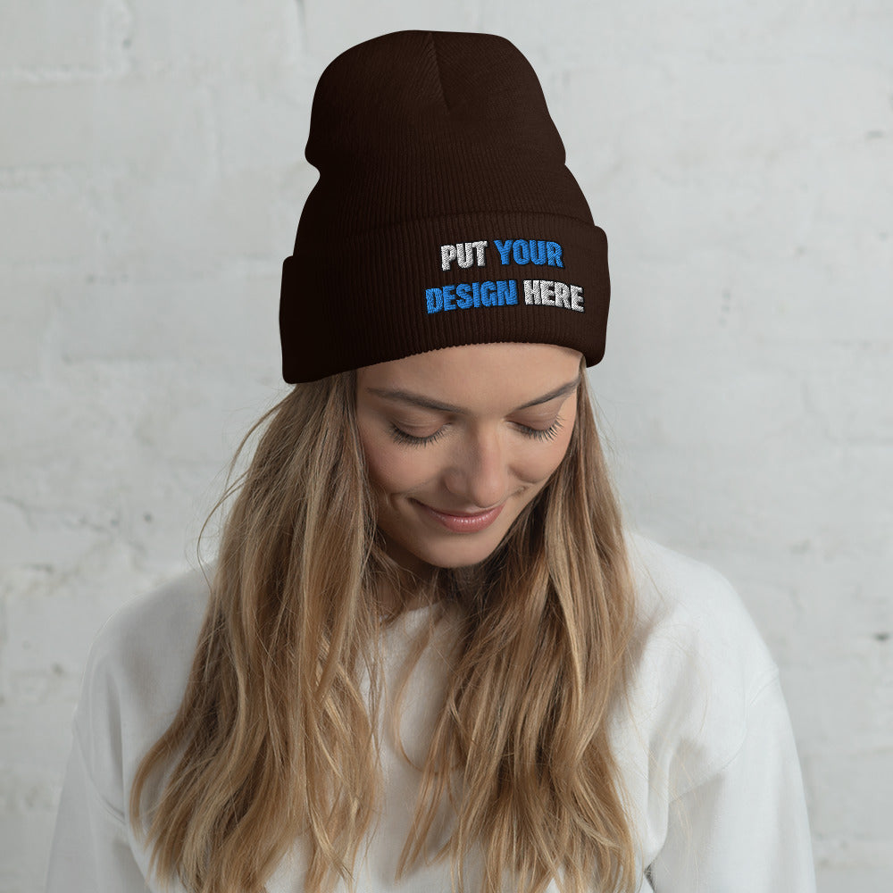 Cuffed Beanie | Yupoong 1501KC - print your design here | standard color - Flat Embroidery