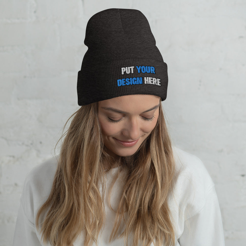 Cuffed Beanie | Yupoong 1501KC - print your design here | standard color - Flat Embroidery