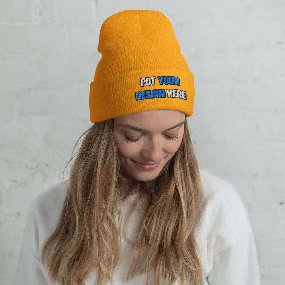 Cuffed Beanie | Yupoong 1501KC - print your design here | standard color - Flat Embroidery