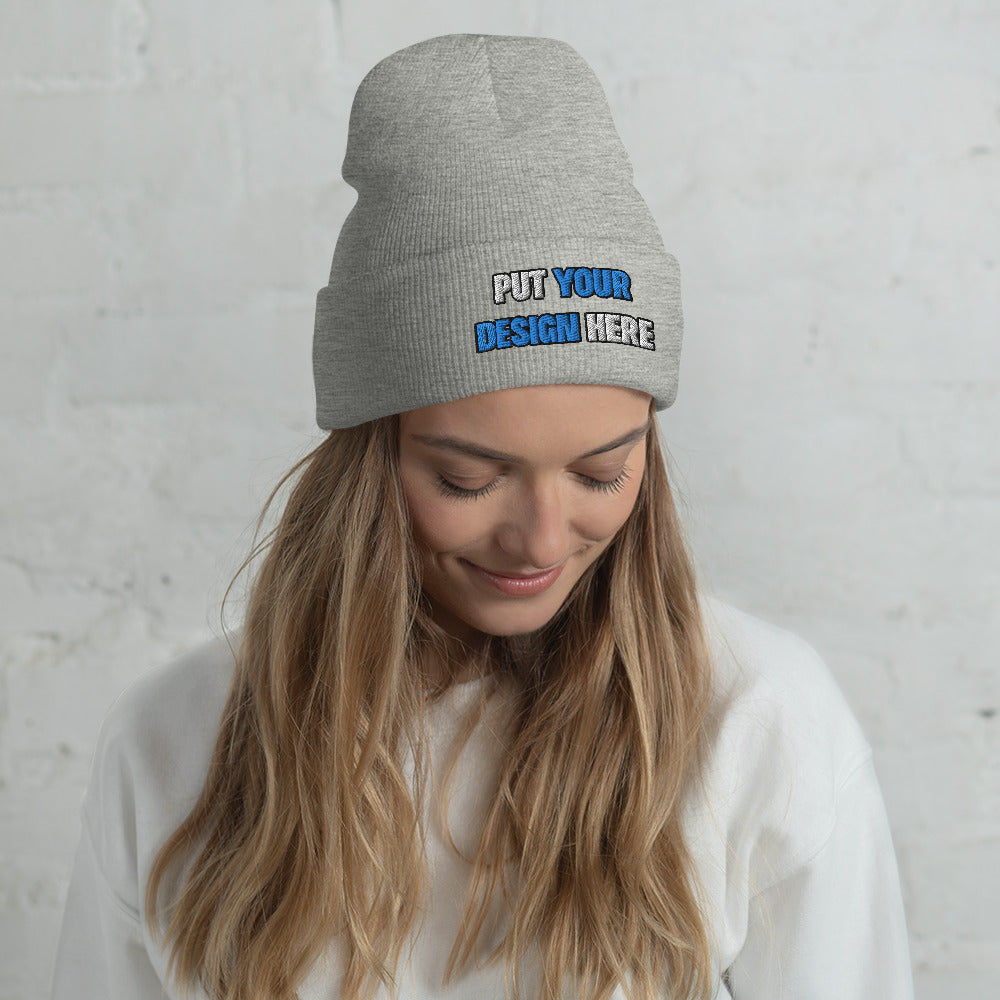 Cuffed Beanie | Yupoong 1501KC - print your design here | standard color - Flat Embroidery