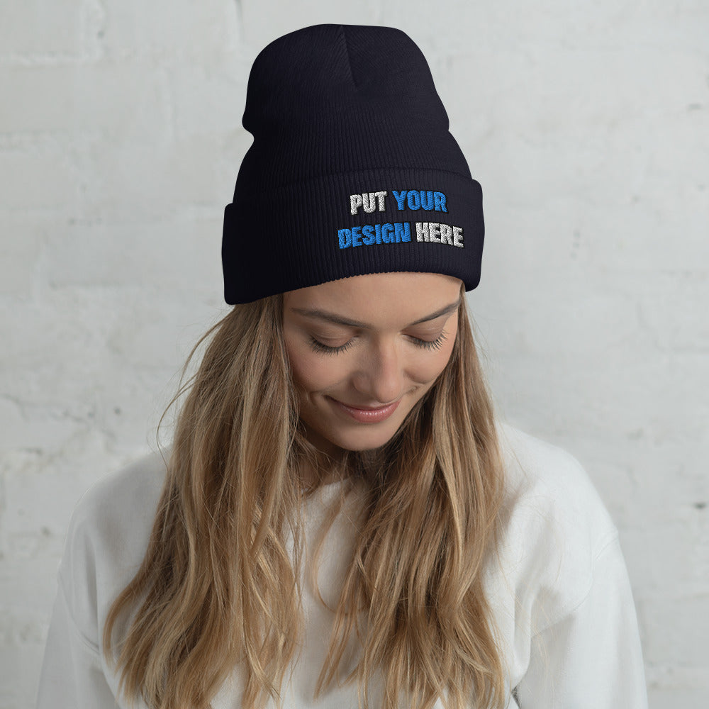 Cuffed Beanie | Yupoong 1501KC - print your design here | standard color - Flat Embroidery