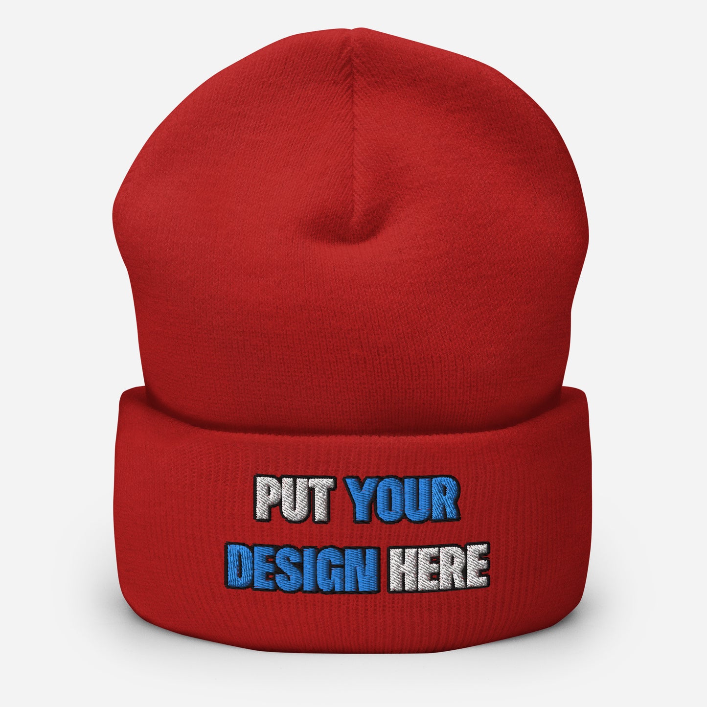 Cuffed Beanie | Yupoong 1501KC - print your design here | standard color - Flat Embroidery