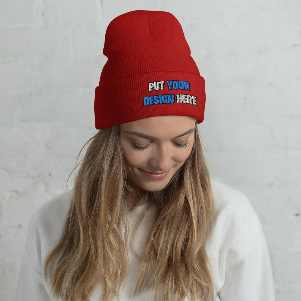 Cuffed Beanie | Yupoong 1501KC - print your design here | standard color - Flat Embroidery