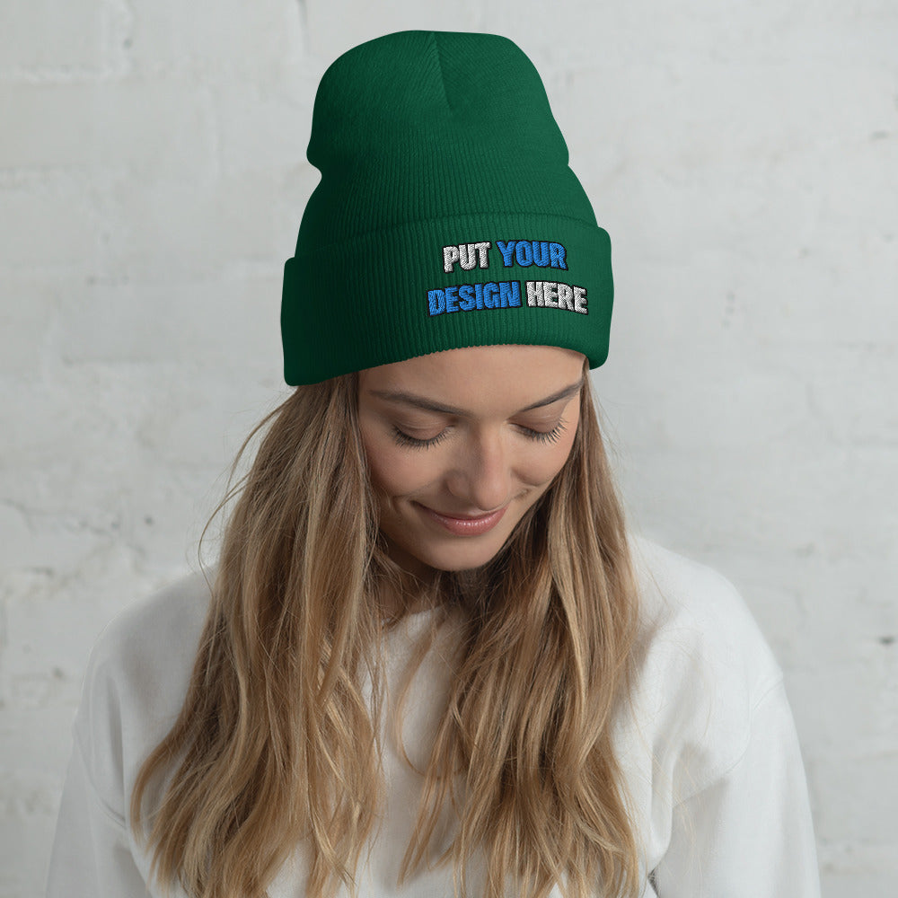 Cuffed Beanie | Yupoong 1501KC - print your design here | standard color - Flat Embroidery