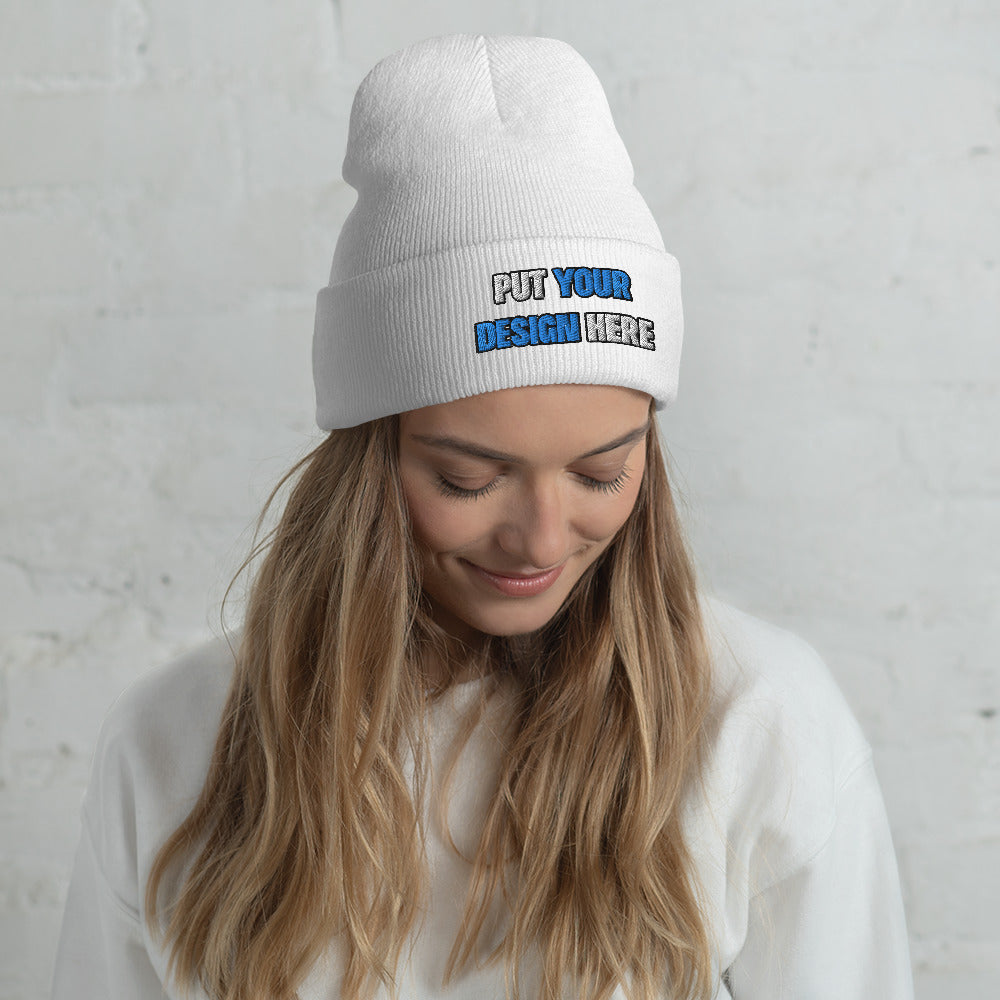 Cuffed Beanie | Yupoong 1501KC - print your design here | standard color - Flat Embroidery