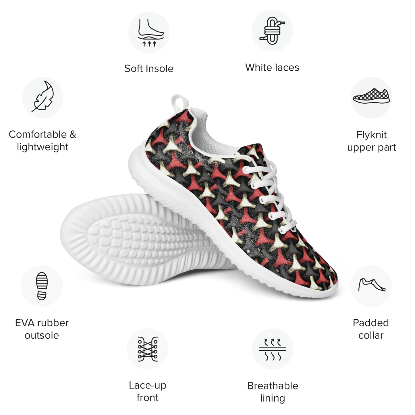 Men’s athletic shoes - Flat cutout collage pattern - print on demand