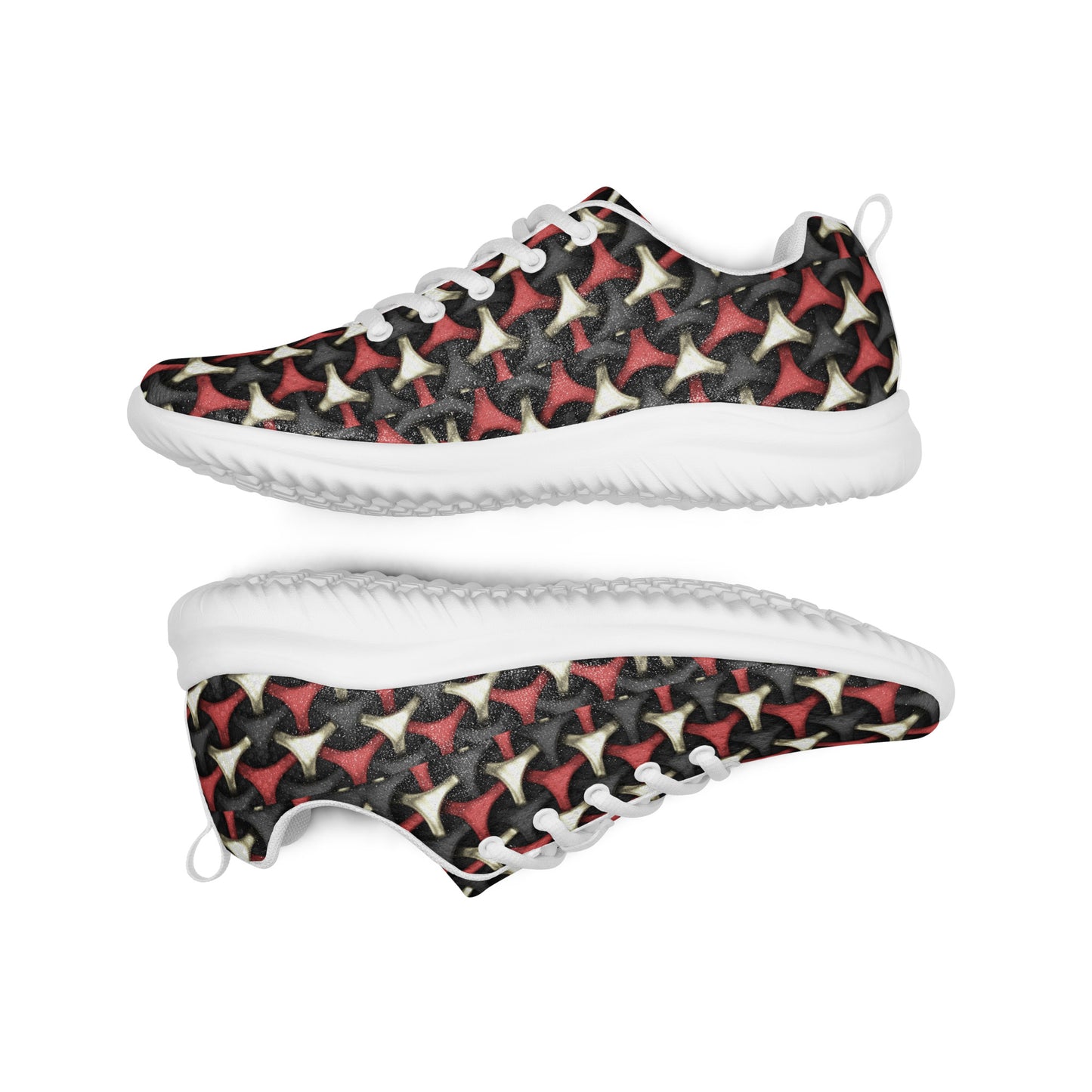 Men’s athletic shoes - Flat cutout collage pattern - print on demand