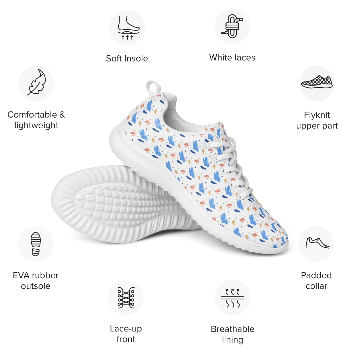 Men’s athletic shoes  - Colorful terrazzo pattern design - print on demand