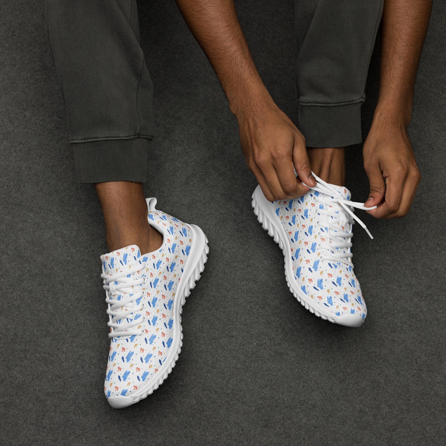 Men’s athletic shoes  - Colorful terrazzo pattern design - print on demand