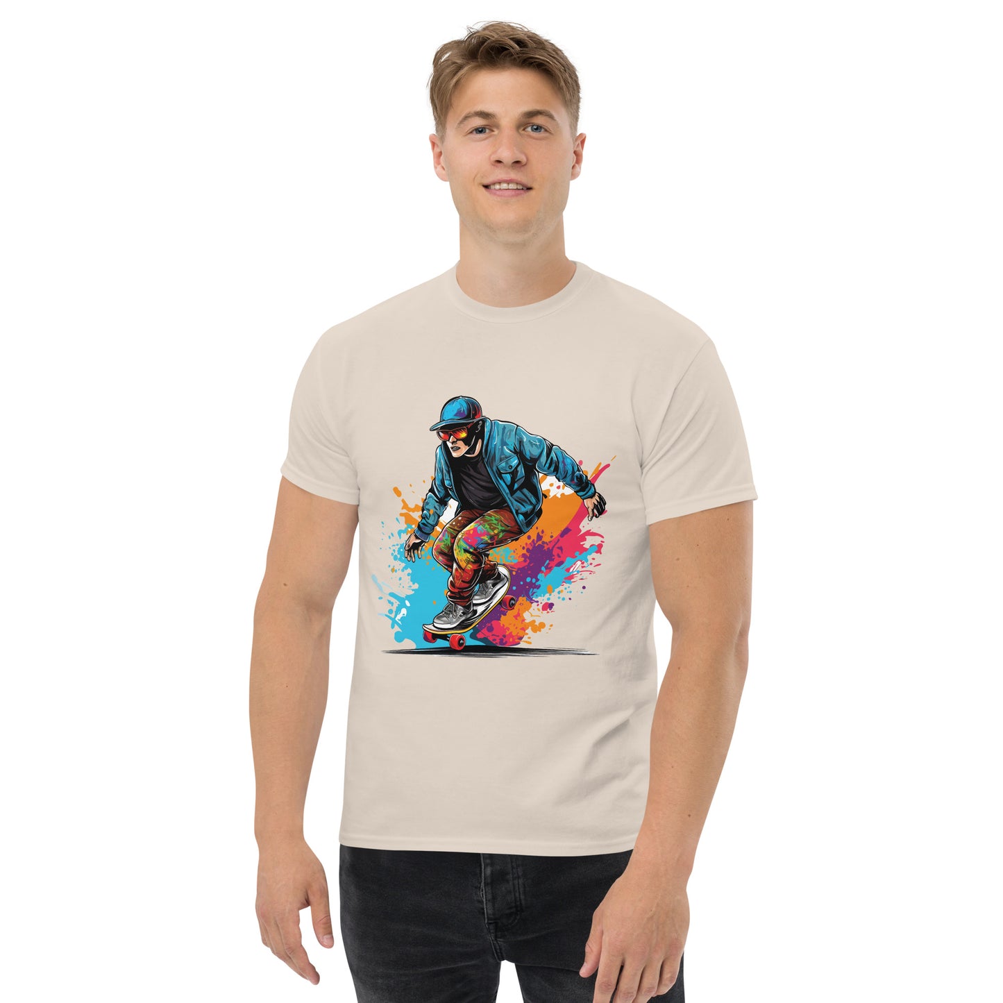 Men's classic tee |  skateboard  | moods print