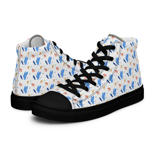 Men’s high top canvas shoes  - Colorful terrazzo pattern design - print on demand