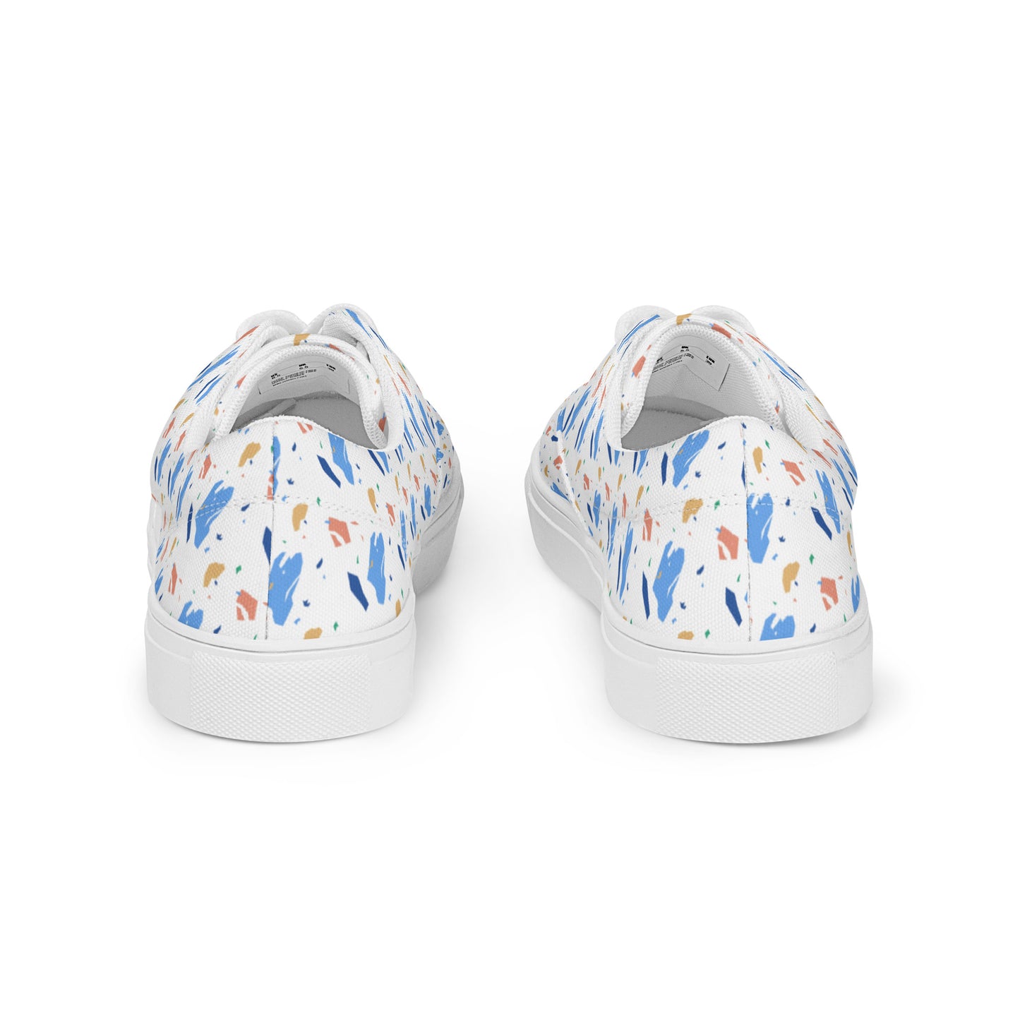 Men’s lace-up canvas shoes  - Colorful terrazzo pattern design - print on demand