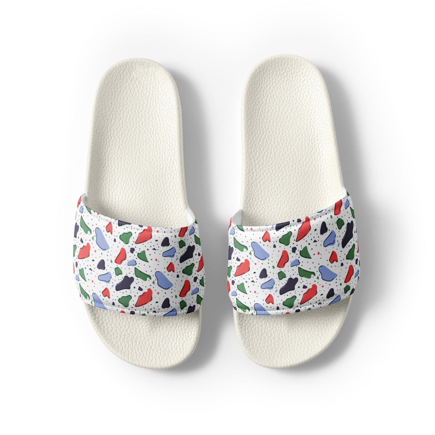 Men’s slides - Colorful terrazzo pattern design - print on demand
