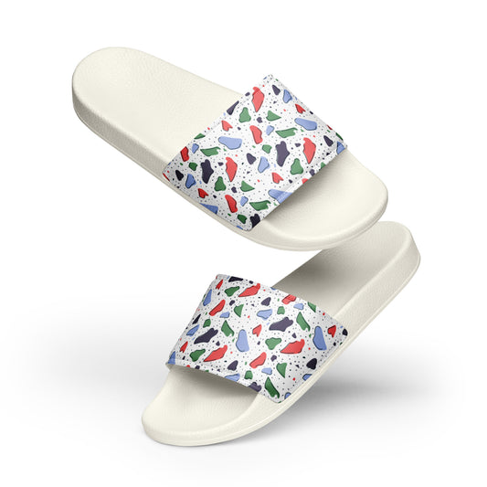 Men’s slides - Colorful terrazzo pattern design - print on demand