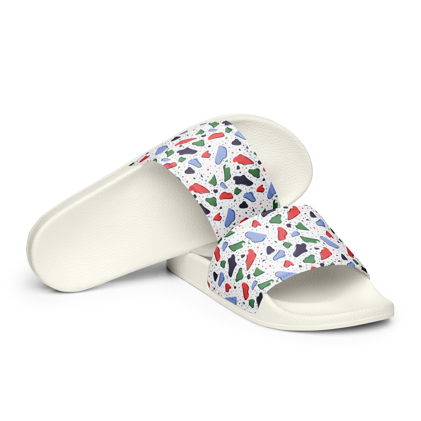 Men’s slides - Colorful terrazzo pattern design - print on demand