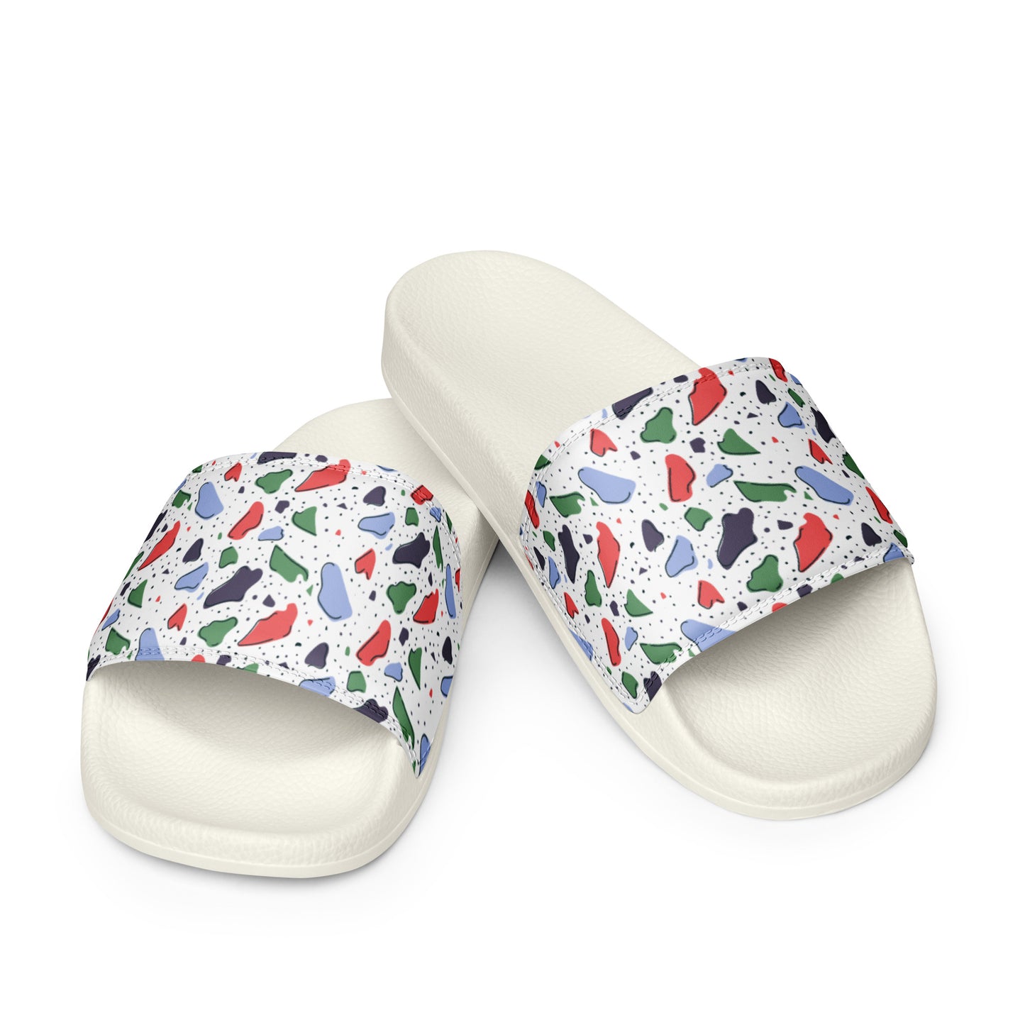 Men’s slides - Colorful terrazzo pattern design - print on demand