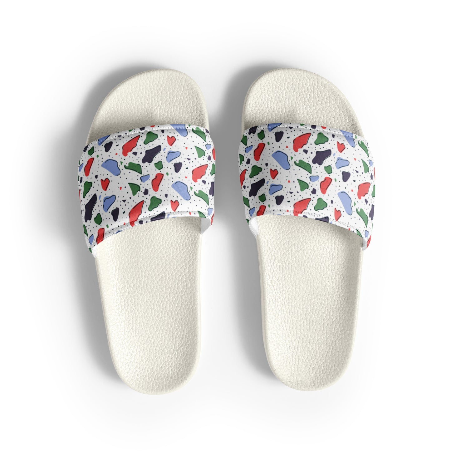 Men’s slides - Colorful terrazzo pattern design - print on demand