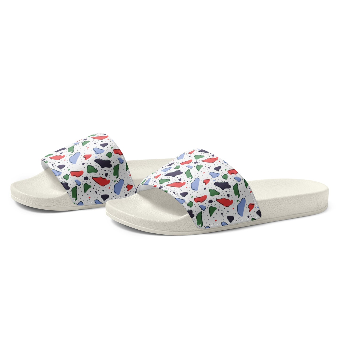 Men’s slides - Colorful terrazzo pattern design - print on demand