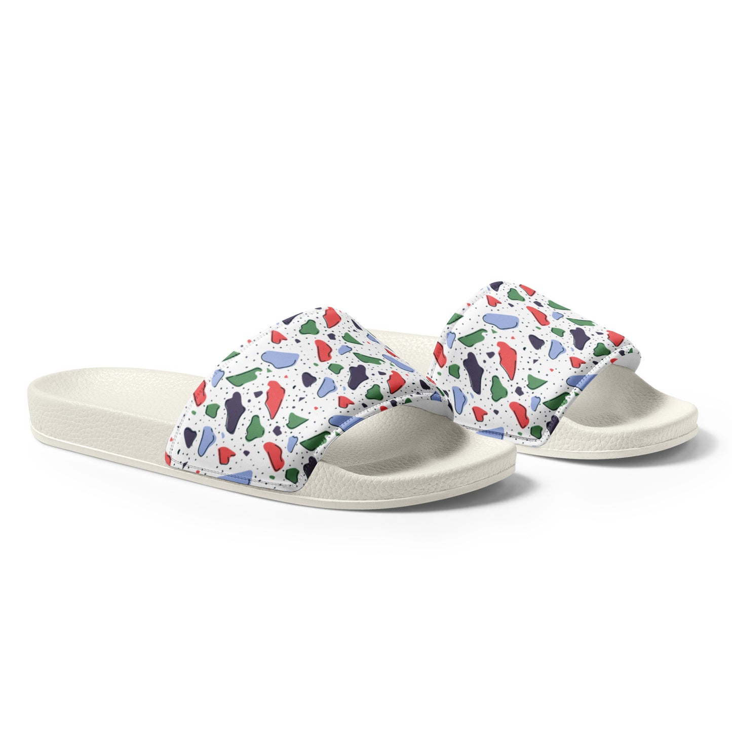 Men’s slides - Colorful terrazzo pattern design - print on demand