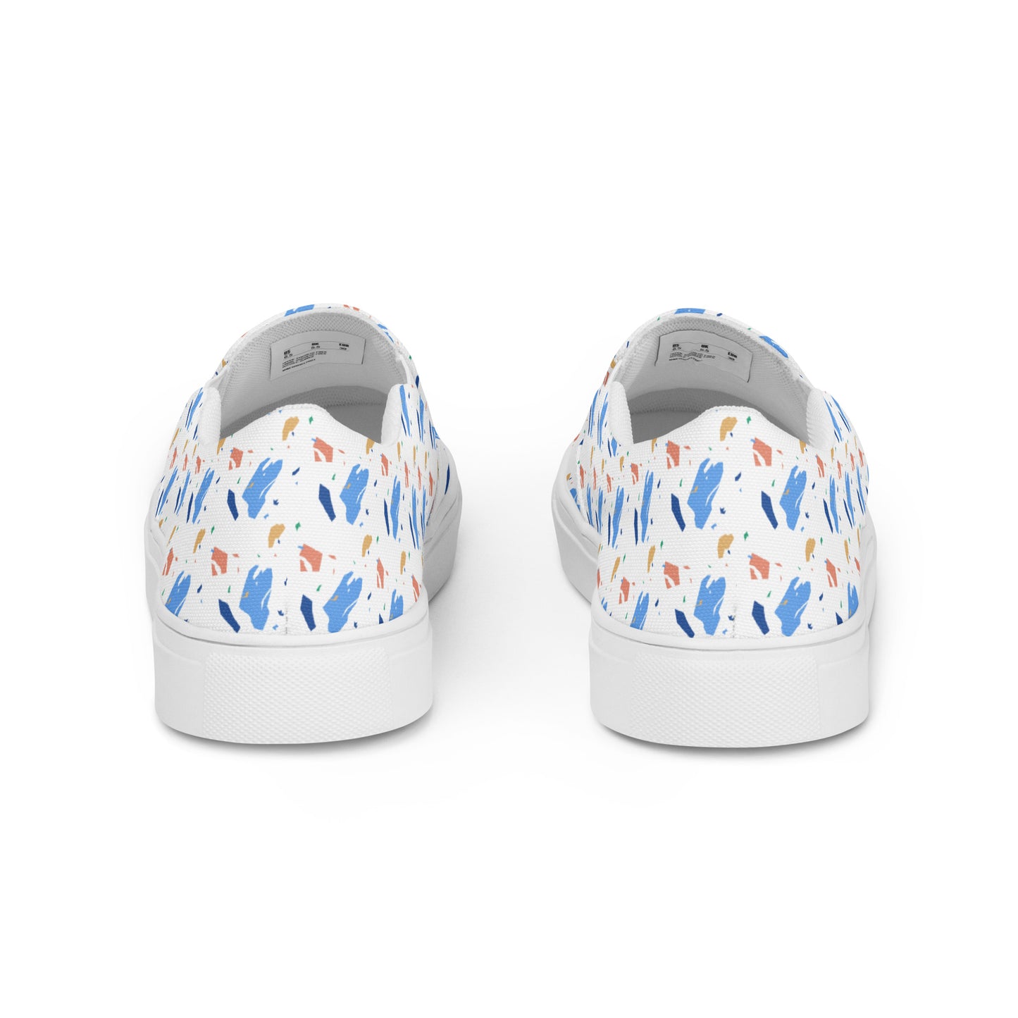 Men’s slip-on canvas shoes  - Colorful terrazzo pattern design - print on demand