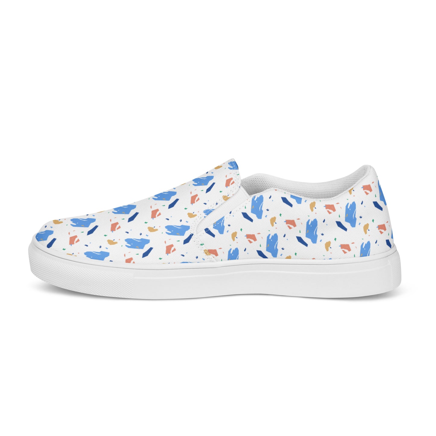 Men’s slip-on canvas shoes  - Colorful terrazzo pattern design - print on demand