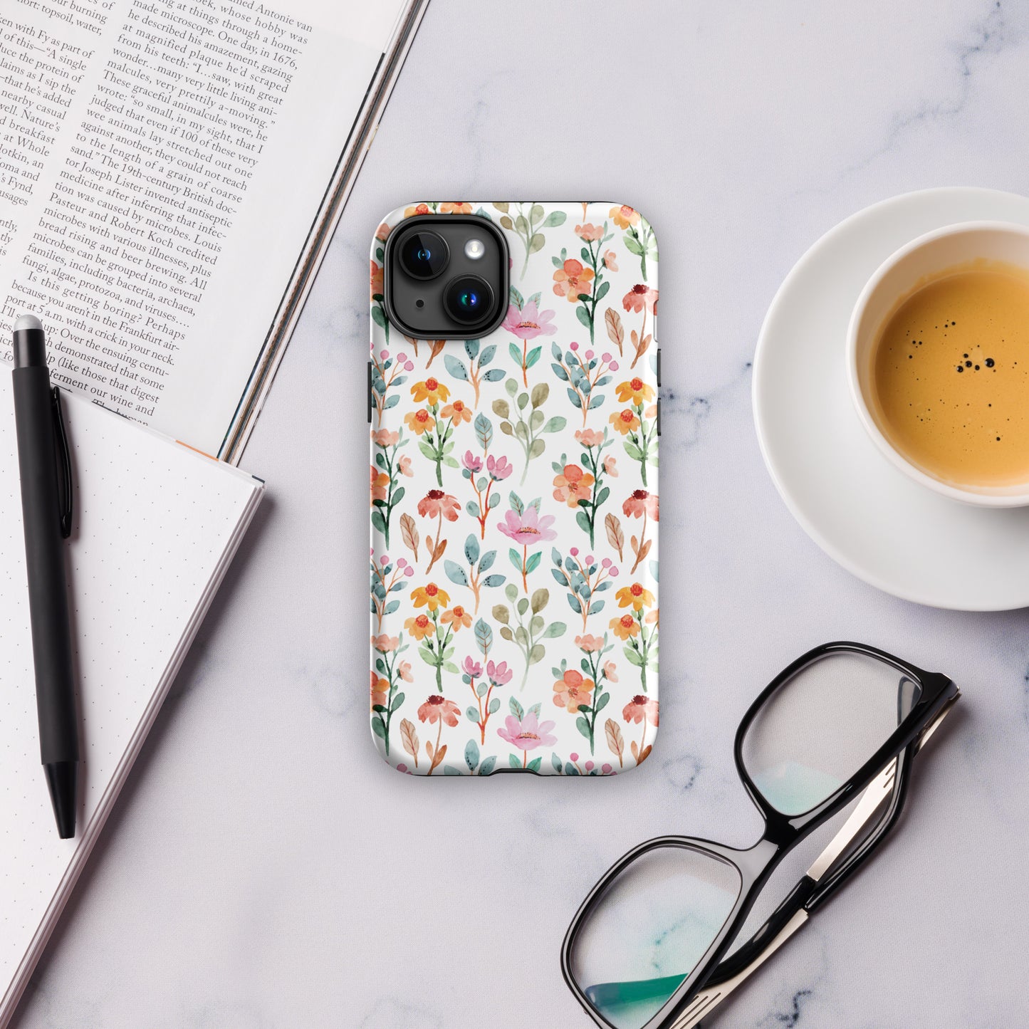 Tough Case for iPhone® - flower pattern - print on demand