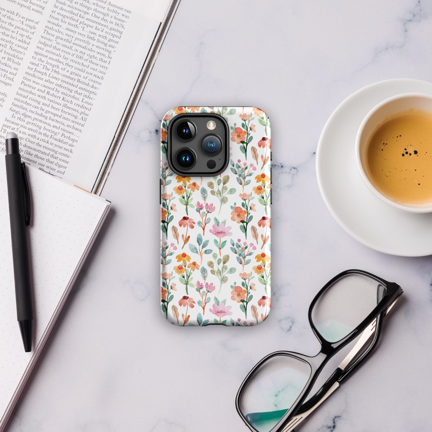 Tough Case for iPhone® - flower pattern - print on demand