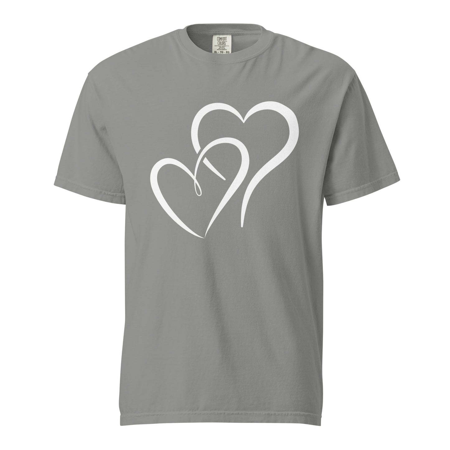 Hand Drawn Overlapping Hearts Black Colour | Unisex Garment-Dyed Heavyweight T-Shirt | Comfort Colors 1717