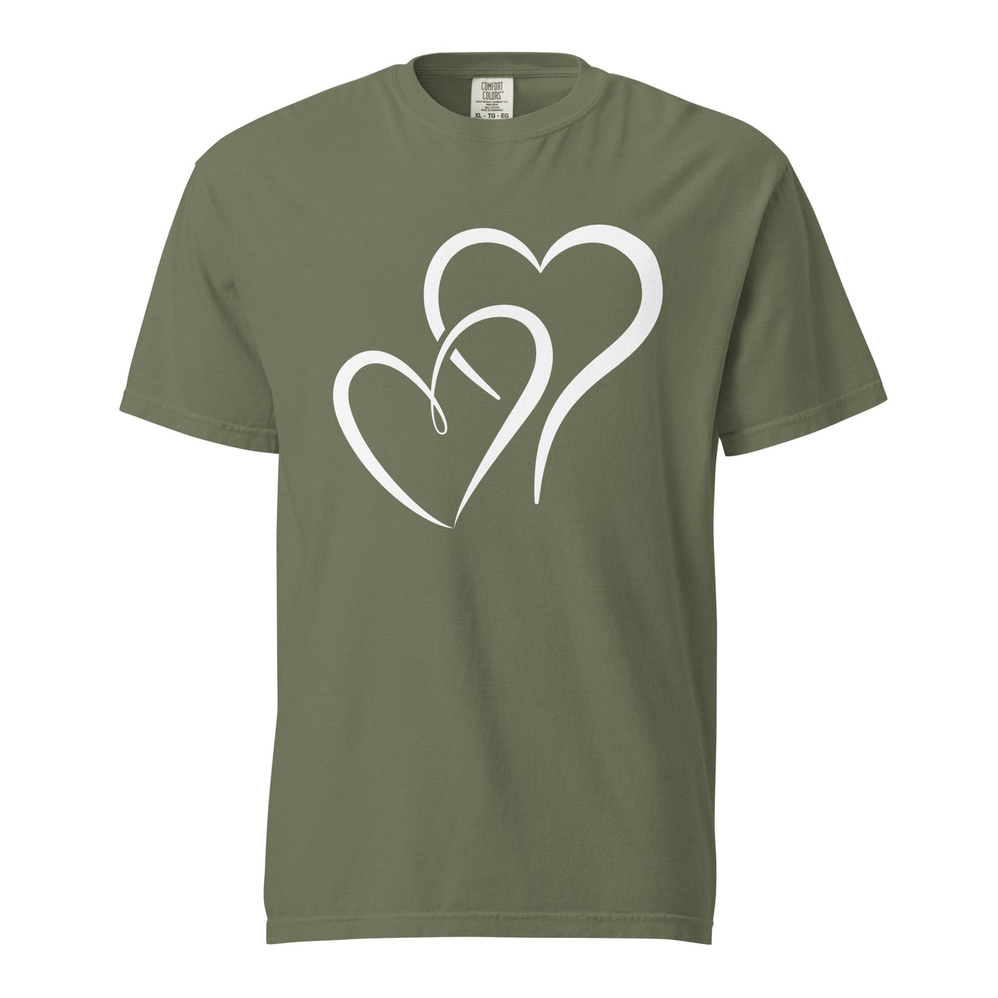 Hand Drawn Overlapping Hearts Black Colour | Unisex Garment-Dyed Heavyweight T-Shirt | Comfort Colors 1717