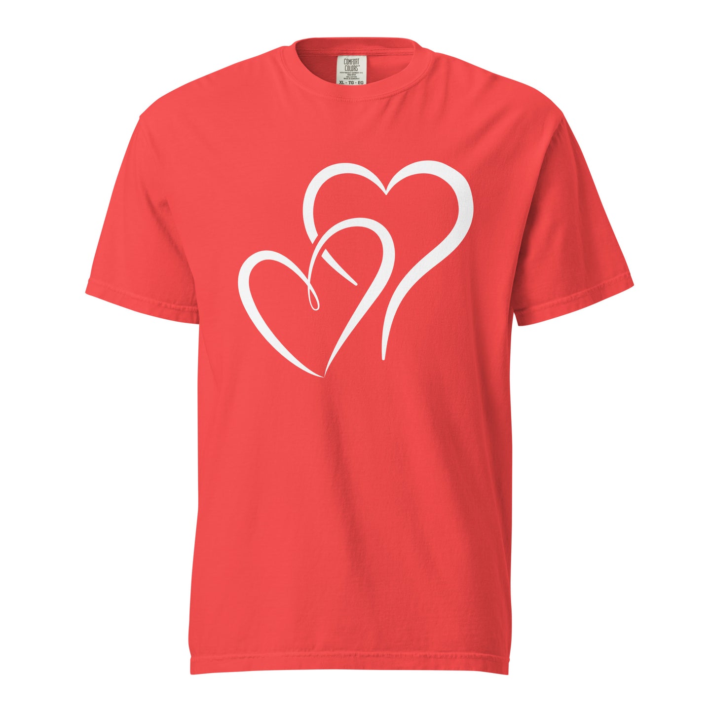 Hand Drawn Overlapping Hearts Black Colour | Unisex Garment-Dyed Heavyweight T-Shirt | Comfort Colors 1717