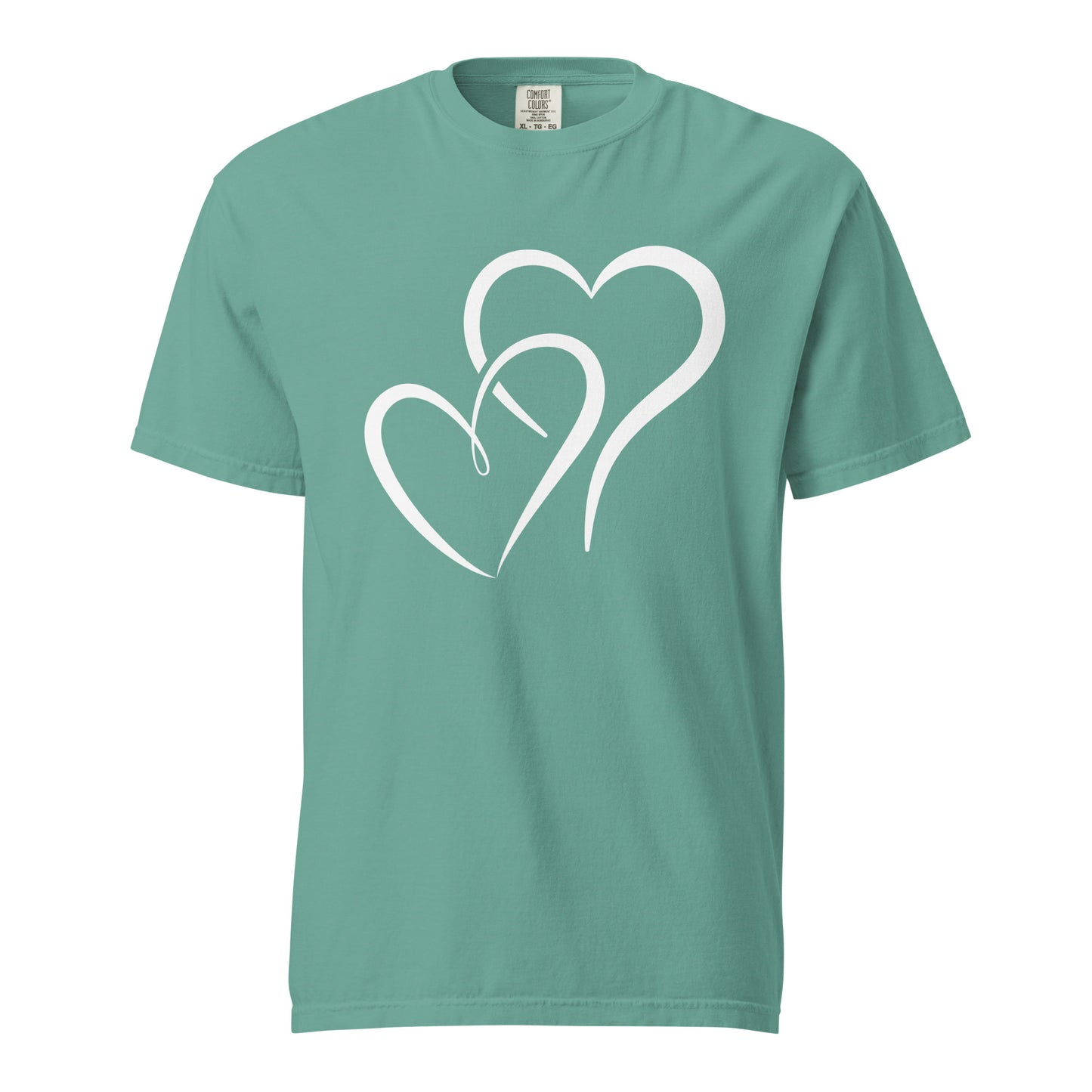 Hand Drawn Overlapping Hearts Black Colour | Unisex Garment-Dyed Heavyweight T-Shirt | Comfort Colors 1717