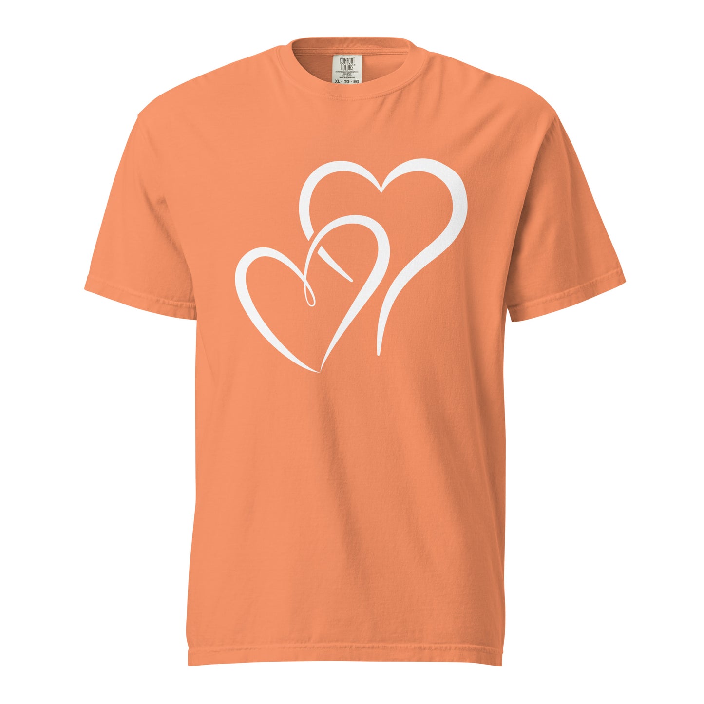 Hand Drawn Overlapping Hearts Black Colour | Unisex Garment-Dyed Heavyweight T-Shirt | Comfort Colors 1717