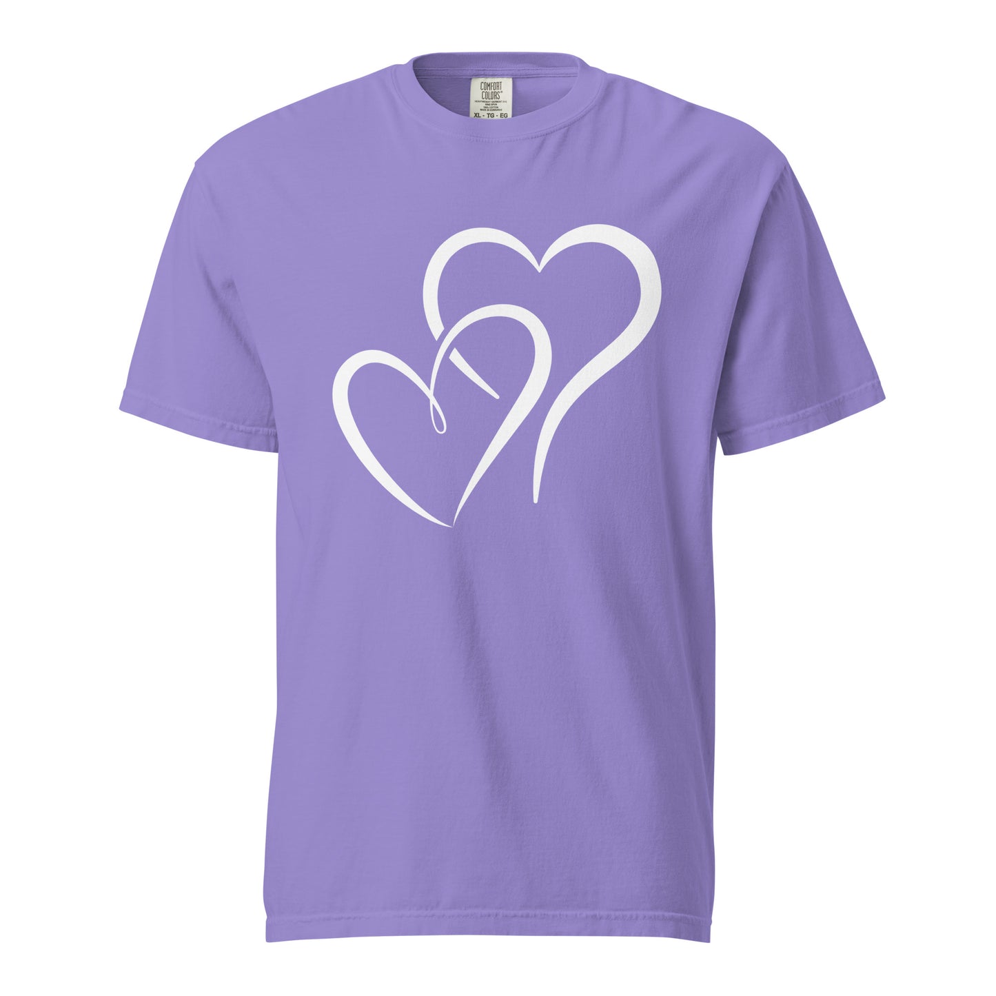 Hand Drawn Overlapping Hearts Black Colour | Unisex Garment-Dyed Heavyweight T-Shirt | Comfort Colors 1717