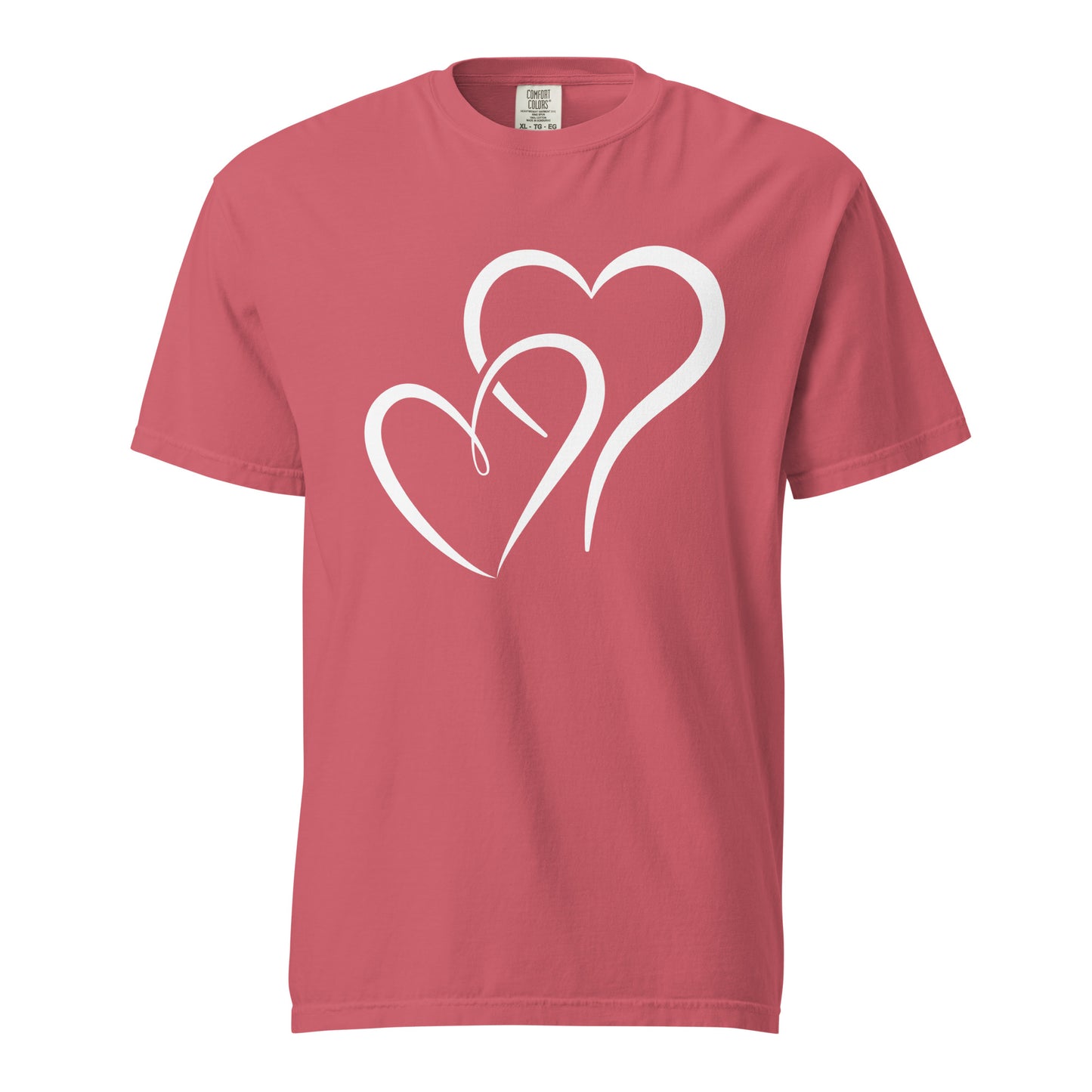 Hand Drawn Overlapping Hearts Black Colour | Unisex Garment-Dyed Heavyweight T-Shirt | Comfort Colors 1717