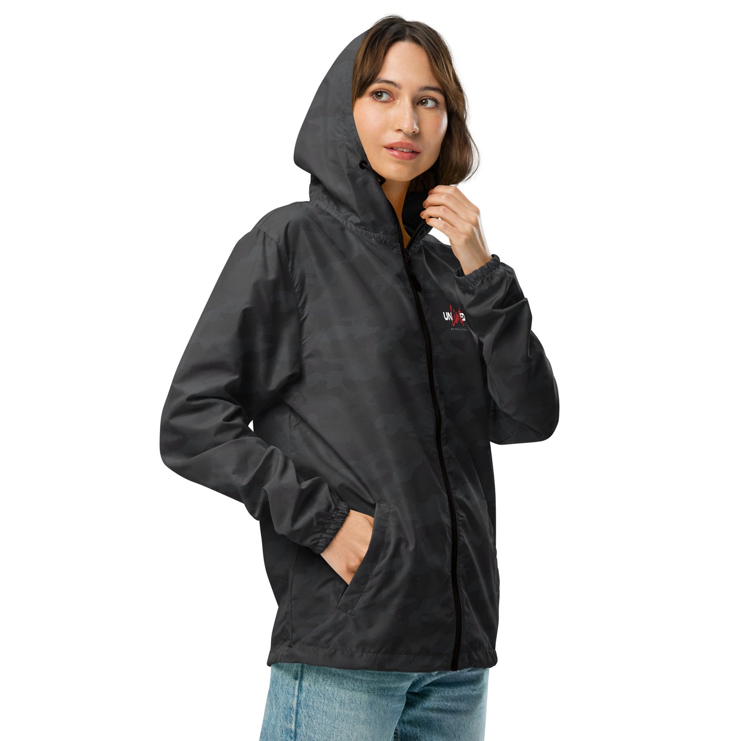 Unisex lightweight zip up windbreaker -  | unlimited make everything possible | print on demand