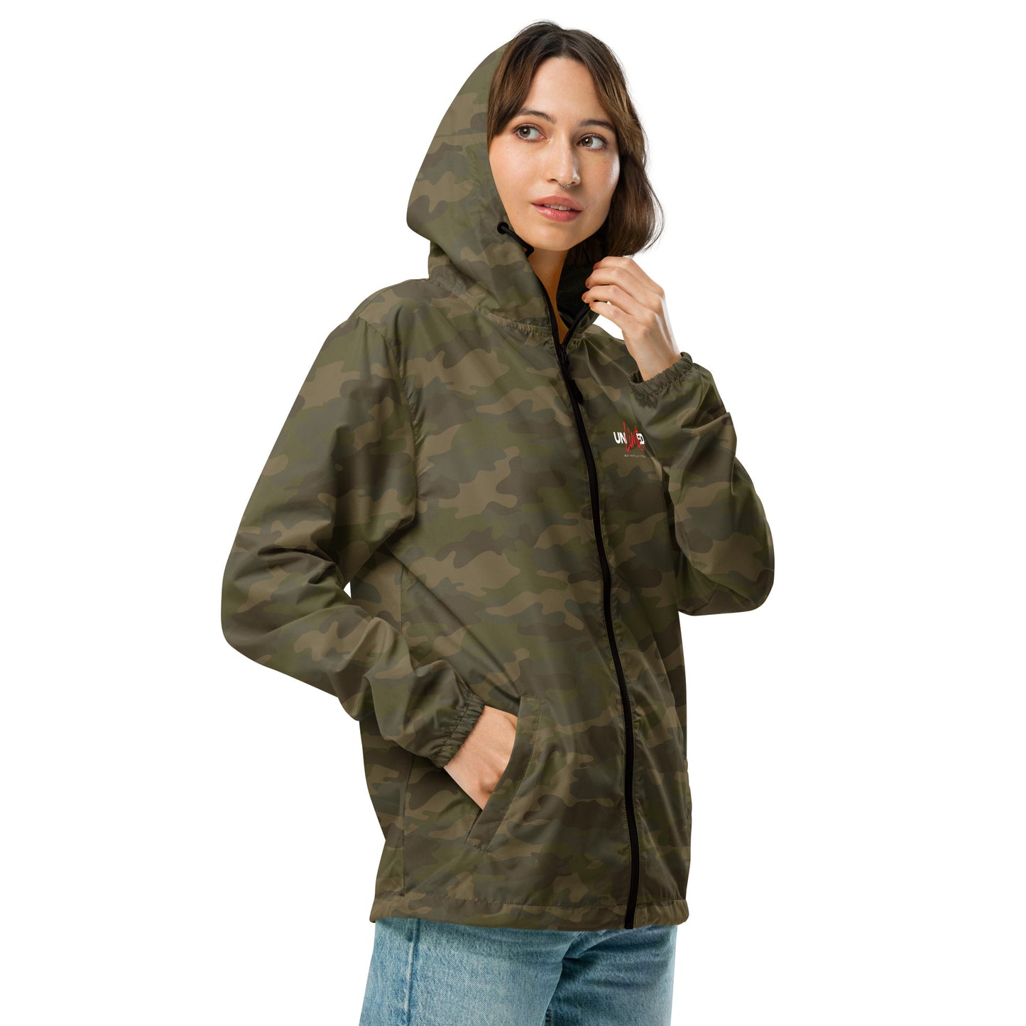 Unisex lightweight zip up windbreaker -  | unlimited make everything possible | print on demand