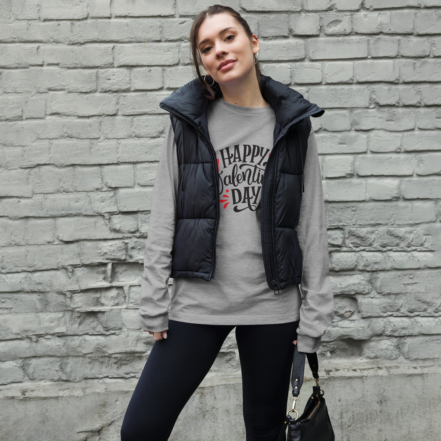 happy valentine's day |  Unisex Long Sleeve Tee | Bella + Canvas 3501